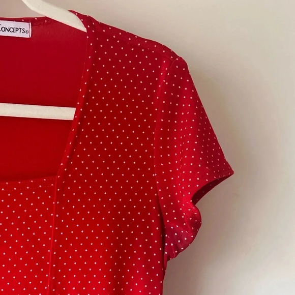 Vintage California Concepts Red Polka Dot Dress - Picture 5 of 10